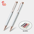 Best selling products elegant pen rose gold metal leather pen pink kawaii pen souvenir gift for lady